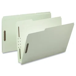 Smead 3 in. Expansion 2 Fasteners Legal Size Recycled Pressboard Fastener Folders - Gray-Green Exterior (25/Box)