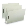 Smead 3 in. Expansion 2 Fasteners Letter Size Recycled Pressboard Fastener Folders - Gray-Green Exterior (25/Box)