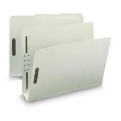 Smead 3 in. Expansion 2 Fasteners Letter Size Recycled Pressboard Fastener Folders - Gray-Green Exterior (25/Box)
