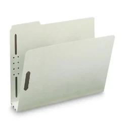 Smead 3 in. Expansion 2 Fasteners Letter Size Recycled Pressboard Fastener Folders - Gray-Green Exterior (25/Box)