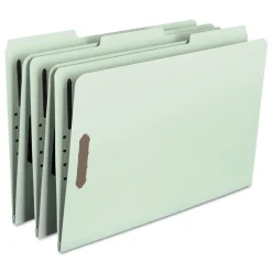 Smead 1 in. Expansion 2 Fasteners Legal Size Recycled Pressboard Fastener Folders - Gray-Green Exterior (25/Box)