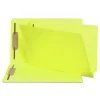 Smead 0.75 in. Expansion 2 Fasteners Legal Size Heavyweight Colored End Tab Fastener Folders - Yellow Exterior (50/Box)