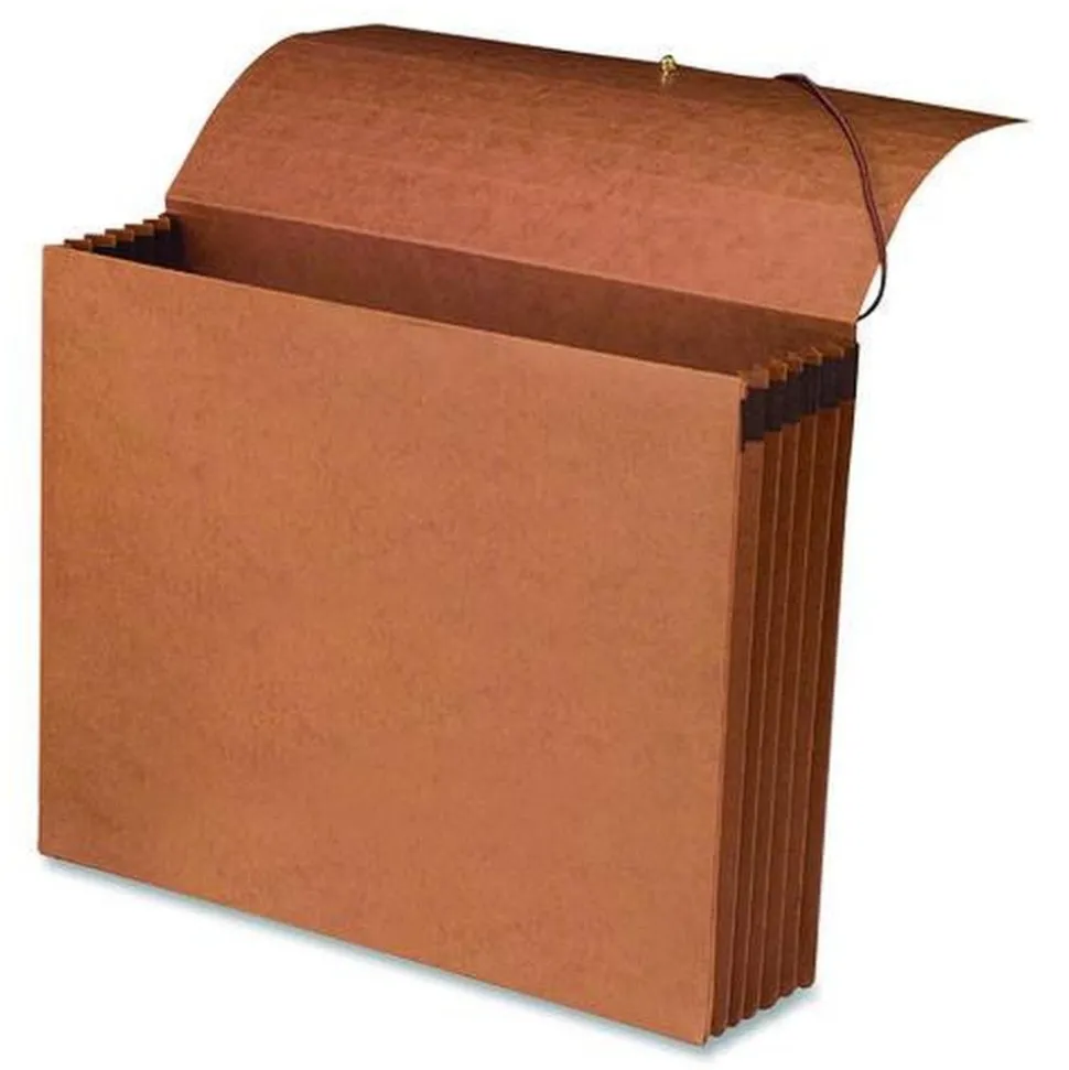 Smead 5.25 in. Expansion 1 Section 100% Recycled Redrope Wallets - Letter Size, Redrope (10/Box)