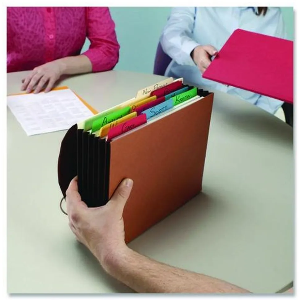 Smead 5.25 in. Expansion 1 Section 100% Recycled Redrope Wallets - Letter Size, Redrope (10/Box)