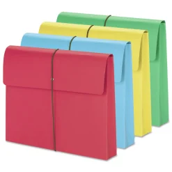 Smead 2 in. Expansion 1 Section Letter Size Elastic Cord Closure Expanding Wallet - Assorted Colors (50/Box)