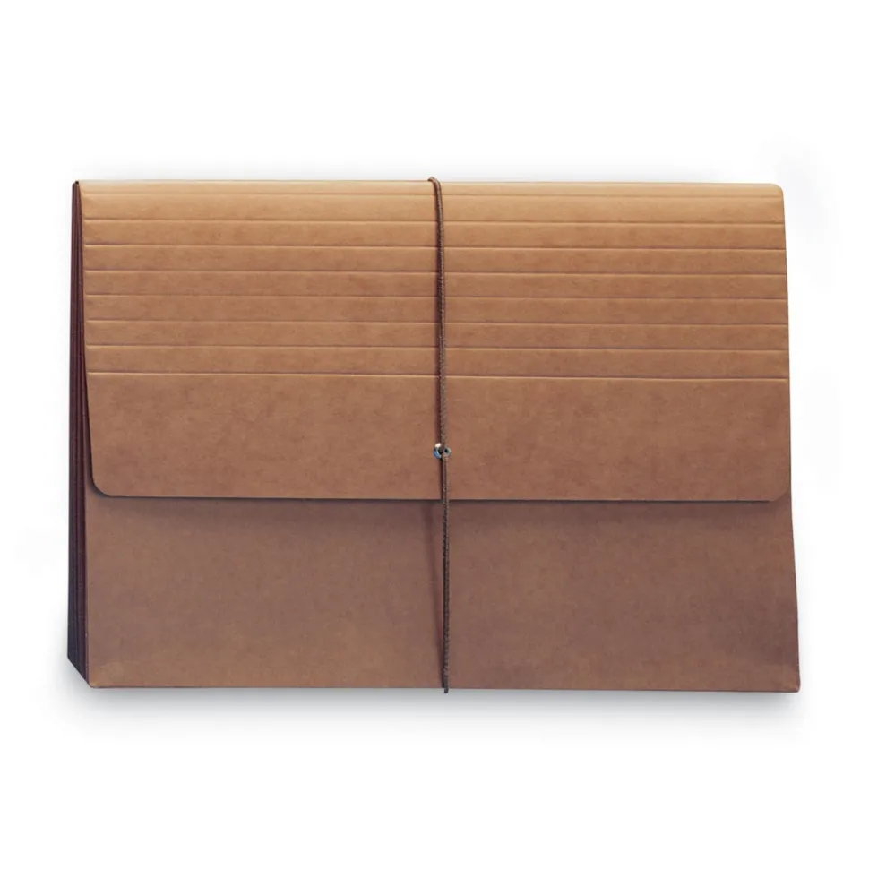 Smead 5.25 in. Expansion 1 Section Expanding Wallet With Elastic Cord - Redrope/Legal Size (10/Box)