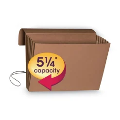 Smead 5.25 in. Expansion 1 Section Expanding Wallet With Elastic Cord - Redrope/Legal Size (10/Box)