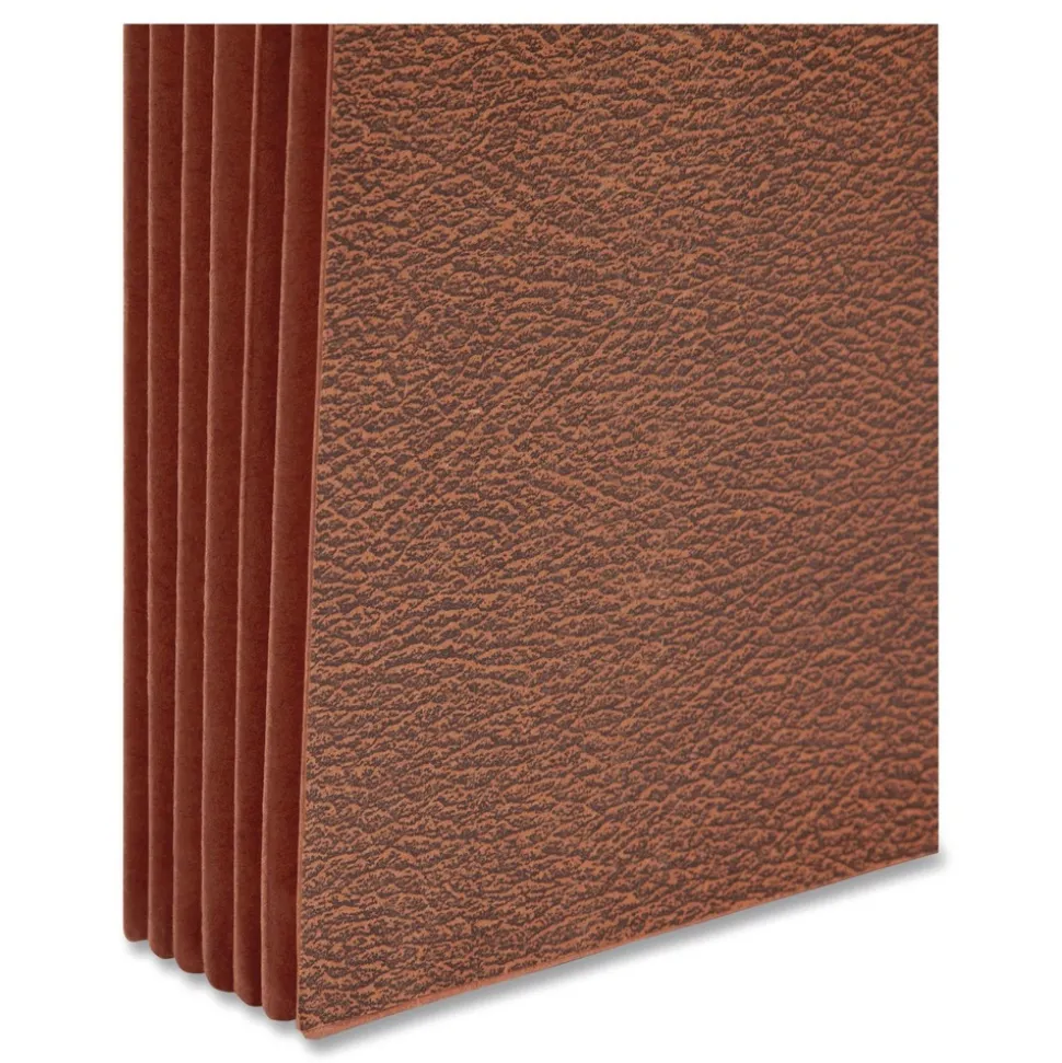 Smead 5.25 in. Expansion 6 Section Legal Size Classic Expanding Partition Wallet with Tear Resistant Gusset and Elastic Cord - Redrope (10/Box)