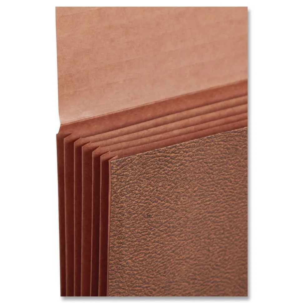 Smead 5.25 in. Expansion 6 Section Legal Size Classic Expanding Partition Wallet with Tear Resistant Gusset and Elastic Cord - Redrope (10/Box)