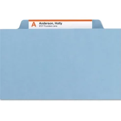 Smead 1 in. Expansion Assorted 1/3-Cut Tabs Letter Size Expanding Recycled Heavy Pressboard Folders - Blue (25/Box)