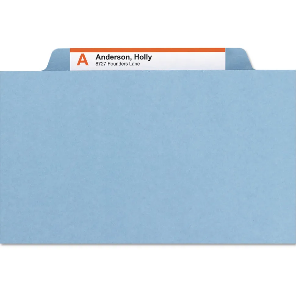 Smead 1 in. Expansion Assorted 1/3-Cut Tabs Letter Size Expanding Recycled Heavy Pressboard Folders - Blue (25/Box)
