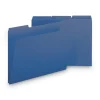 Smead 1 in. Expansion Assorted 1/3-Cut Tabs Letter Size Expanding Recycled Heavy Pressboard Folders - Dark Blue (25/Box)