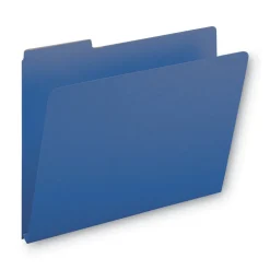 Smead 1 in. Expansion Assorted 1/3-Cut Tabs Letter Size Expanding Recycled Heavy Pressboard Folders - Dark Blue (25/Box)