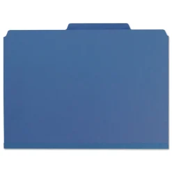 Smead 1 in. Expansion Assorted 1/3-Cut Tabs Letter Size Expanding Recycled Heavy Pressboard Folders - Dark Blue (25/Box)