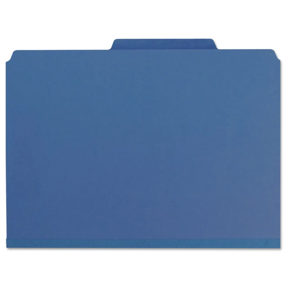 Smead 1 in. Expansion Assorted 1/3-Cut Tabs Letter Size Expanding Recycled Heavy Pressboard Folders - Dark Blue (25/Box)