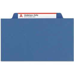 Smead 1 in. Expansion Assorted 1/3-Cut Tabs Letter Size Expanding Recycled Heavy Pressboard Folders - Dark Blue (25/Box)