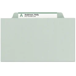 Smead 2 in. Expansion Assorted 1/3-Cut Tabs Legal Size Expanding Recycled Heavy Pressboard Folders - Gray-Green (25/Box)