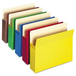 Smead 3.5 in. Expansion Colored File Pockets - Letter, Assorted (25/Box)