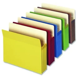 Smead 3.5 in. Expansion Colored File Pockets - Letter, Assorted (25/Box)