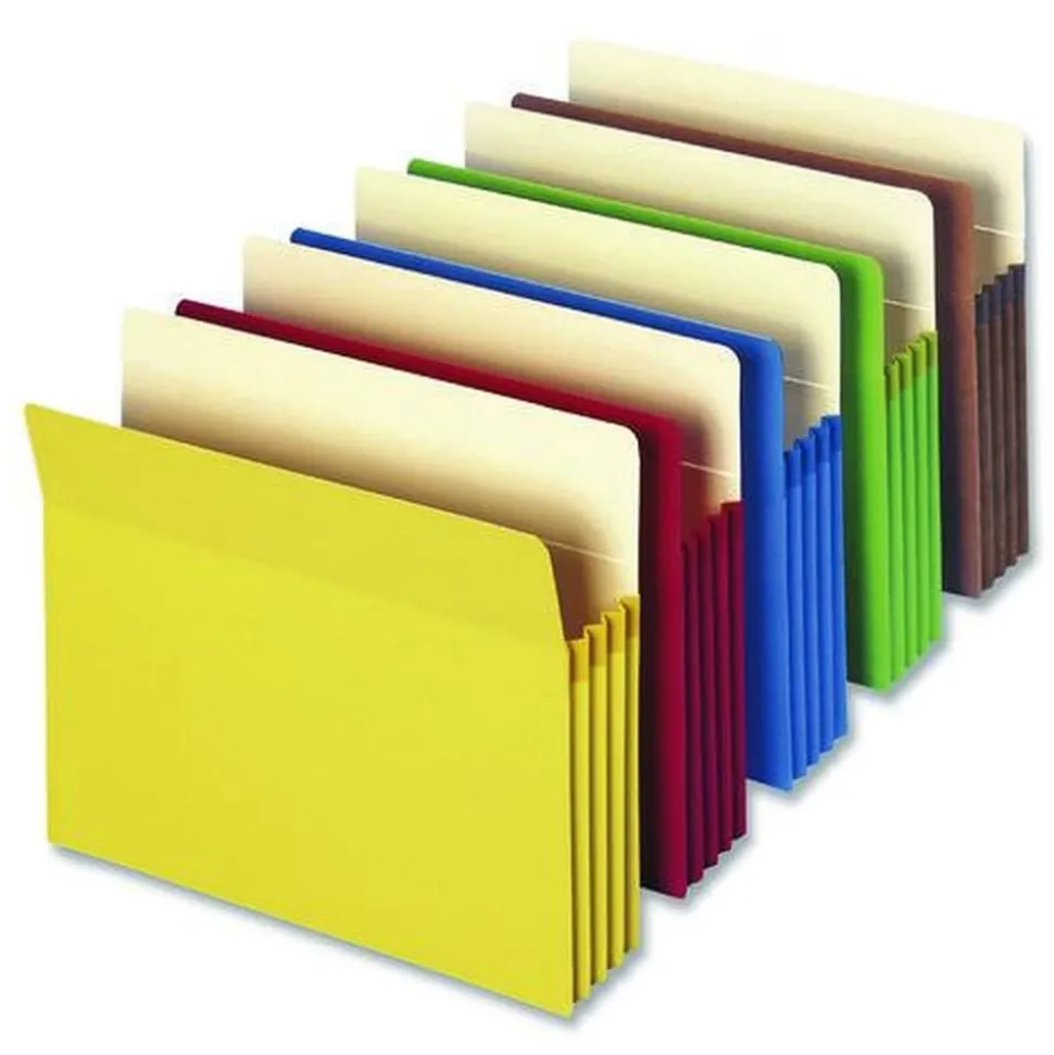 Smead 3.5 in. Expansion Colored File Pockets - Letter, Assorted (25/Box)
