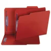 Smead 2 in. Expansion Colored Pressboard Folders with 2 SafeSHIELD Fasteners - Letter Size/Bright Red (25/Box)