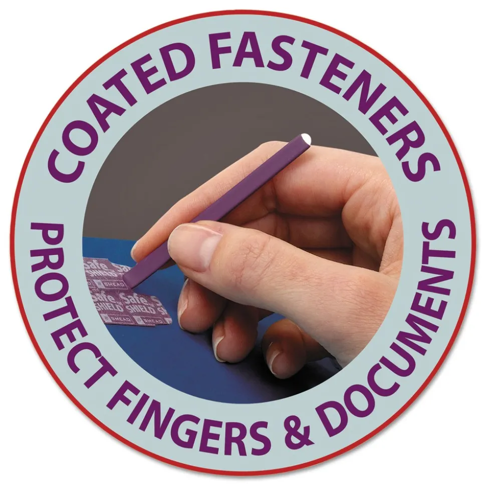 Smead 2 in. Expansion Colored Pressboard Folders with 2 SafeSHIELD Coated Fasteners - Letter Size/Blue (25/Box)