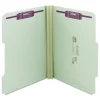 Smead 2 in. Expansion 2/5-Cut Two SafeSHIELD Coated Fasteners Letter Size Recycled Pressboard Folders - Gray-Green (25/Box)