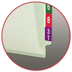 Smead 1 in. Expansion End Tab Pressboard Classification Folders with 2 SafeSHIELD Coated Fasteners - Letter Size/Gray-Green (25/Box)