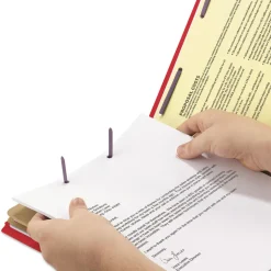 Smead 2 in. Expansion End Tab Pressboard Classification Folders - Bright Red/Legal Size (10/Box)