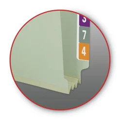 Smead 3 in. Expansion End Tab Pressboard Classification Folders with 2 SafeSHIELD Coated Fasteners - Letter Size/Gray-Green (25/Box)