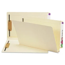 Smead 1.5 in. Expansion End Tab W-Fold 2-Fastener Folders with Reinforced Tabs - Legal Size/Manila (50/Box)