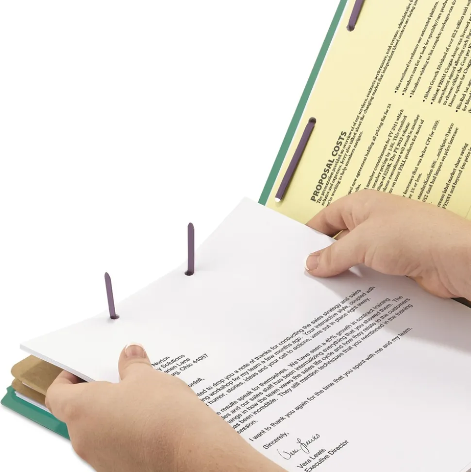 Smead 2 in. Expansion End Tab Pressboard Classification Folders - Green/Legal Size (10/Box)