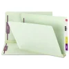 Smead 2 in. Expansion End Tab Pressboard Classification Folders with 2 SafeSHIELD Coated Fasteners - Legal Size/Gray-Green (25/Box)