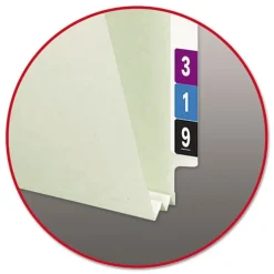 Smead 2 in. Expansion End Tab Pressboard Classification Folders with 2 SafeSHIELD Coated Fasteners - Legal Size/Gray-Green (25/Box)