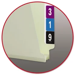 Smead 2 in. Expansion Extra-Heavy Recycled Pressboard End Tab Folders - Letter Size/Gray-Green (25/Box)