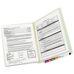 Smead 2 in. Expansion Extra-Heavy Recycled Pressboard End Tab Folders - Letter Size/Gray-Green (25/Box)