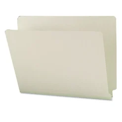 Smead 1 in. Expansion Extra-Heavy Recycled Pressboard End Tab Folders - Letter Size/Gray-Green (25/Box)