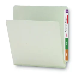 Smead 1 in. Expansion Extra-Heavy Recycled Pressboard End Tab Folders - Letter Size/Gray-Green (25/Box)