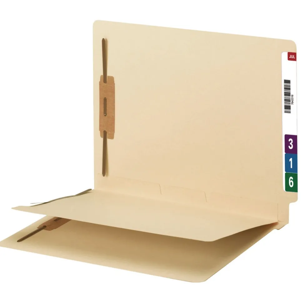Smead 0.75 in. Expansion 4-Fastener Folder with Divider - Letter Size/Manila Exterior (50/Box)