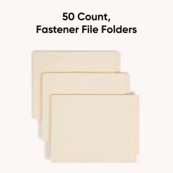 Smead 0.75 in. Expansion 4-Fastener Folder with Divider - Letter Size/Manila Exterior (50/Box)