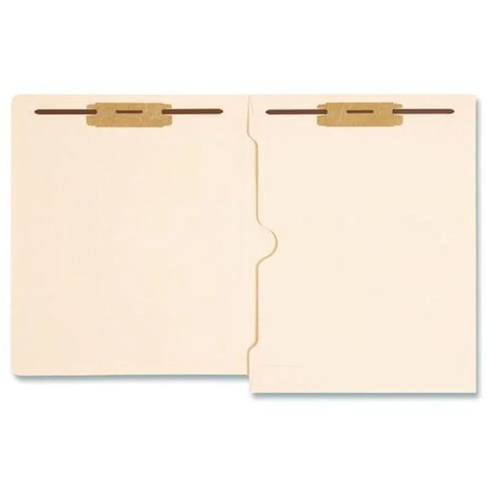Smead 0.75 in. Expansion Heavyweight End Tab Fastener Folders - Manila/Letter Size (50/Box)