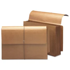 Smead 5.25 in. Expansion Legal Size Straight Tabs 1 Section Elastic Cord Closure Redrope End Tab Wallets - Redrope (10/Box)