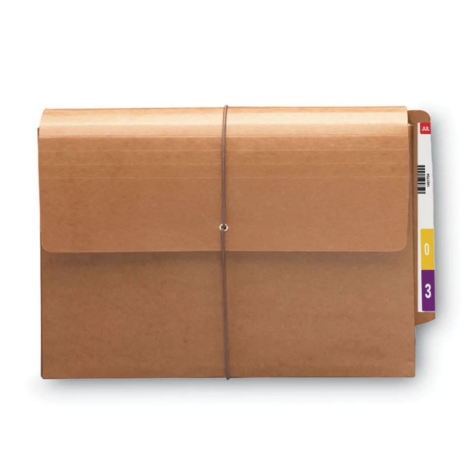 Smead 5.25 in. Expansion Legal Size Straight Tabs 1 Section Elastic Cord Closure Redrope End Tab Wallets - Redrope (10/Box)