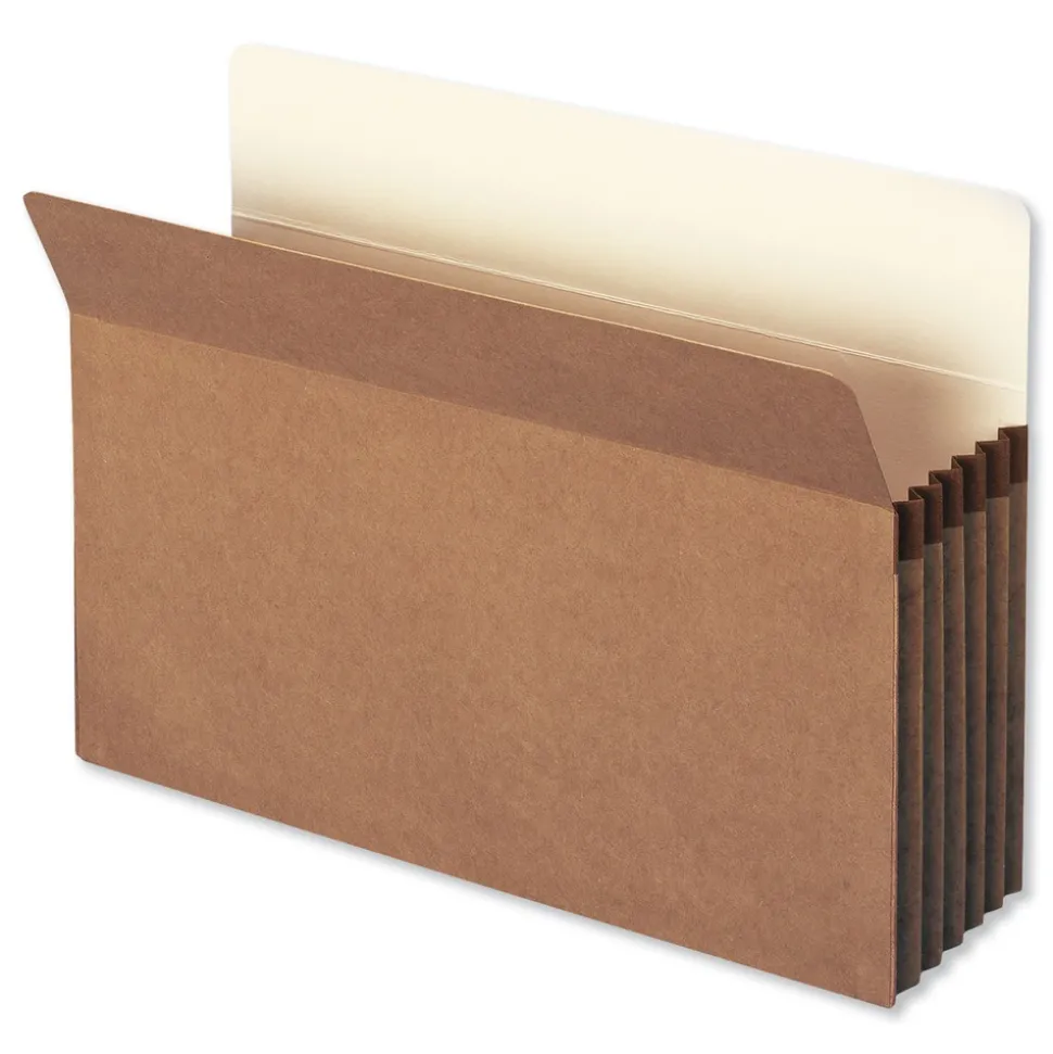Smead 5.25 in. Expansion Legal Size Drop Front File Pockets - Redrope (50/Box)