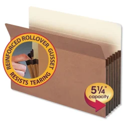 Smead 5.25 in. Expansion Legal Size Drop Front File Pockets - Redrope (50/Box)