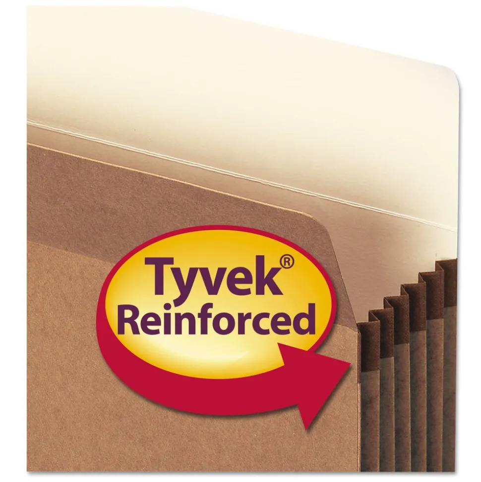 Smead 5.25 in. Expansion Legal Size Drop Front File Pockets - Redrope (50/Box)