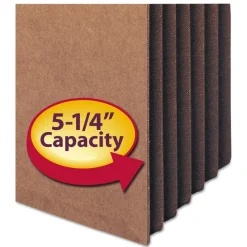 Smead 5.25 in. Expansion Legal Size Drop Front File Pockets - Redrope (50/Box)