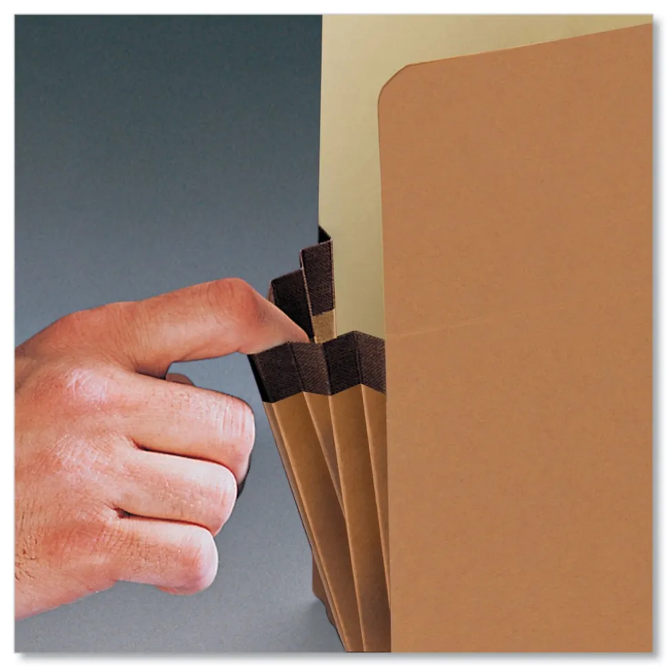 Smead 5.25 in. Expansion Legal Size Drop Front File Pockets - Redrope (50/Box)