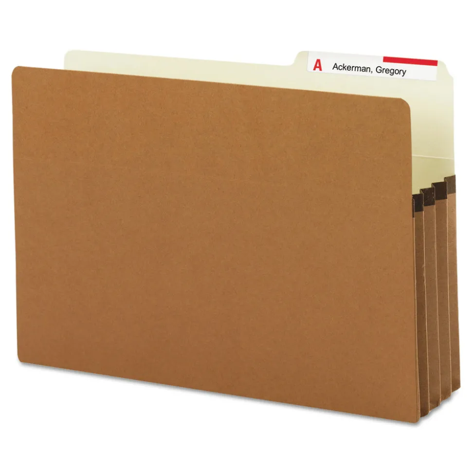 Smead 3.5 in. Expansion Legal Size Redrope Drop Front File Pockets with 2/5-Cut Guide Height Tabs (25/Box)