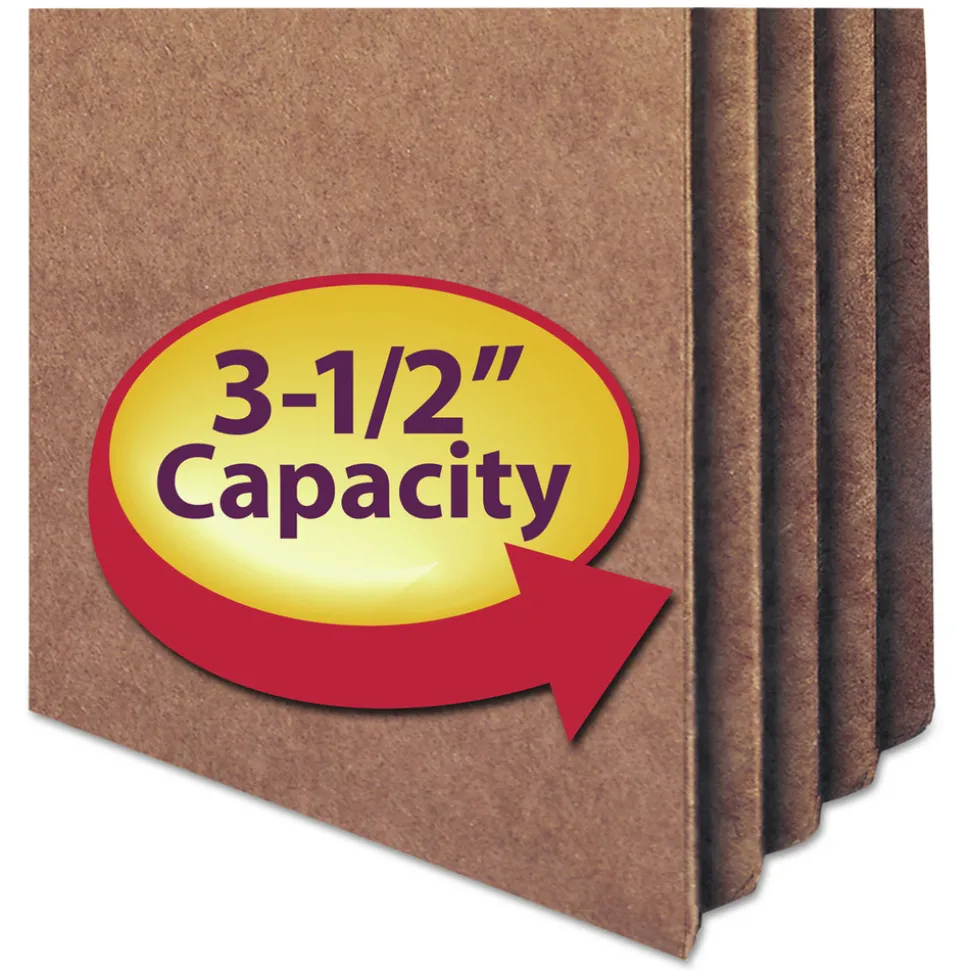 Smead 3.5 in. Expansion Legal Size Redrope Drop Front File Pockets (25/Box)